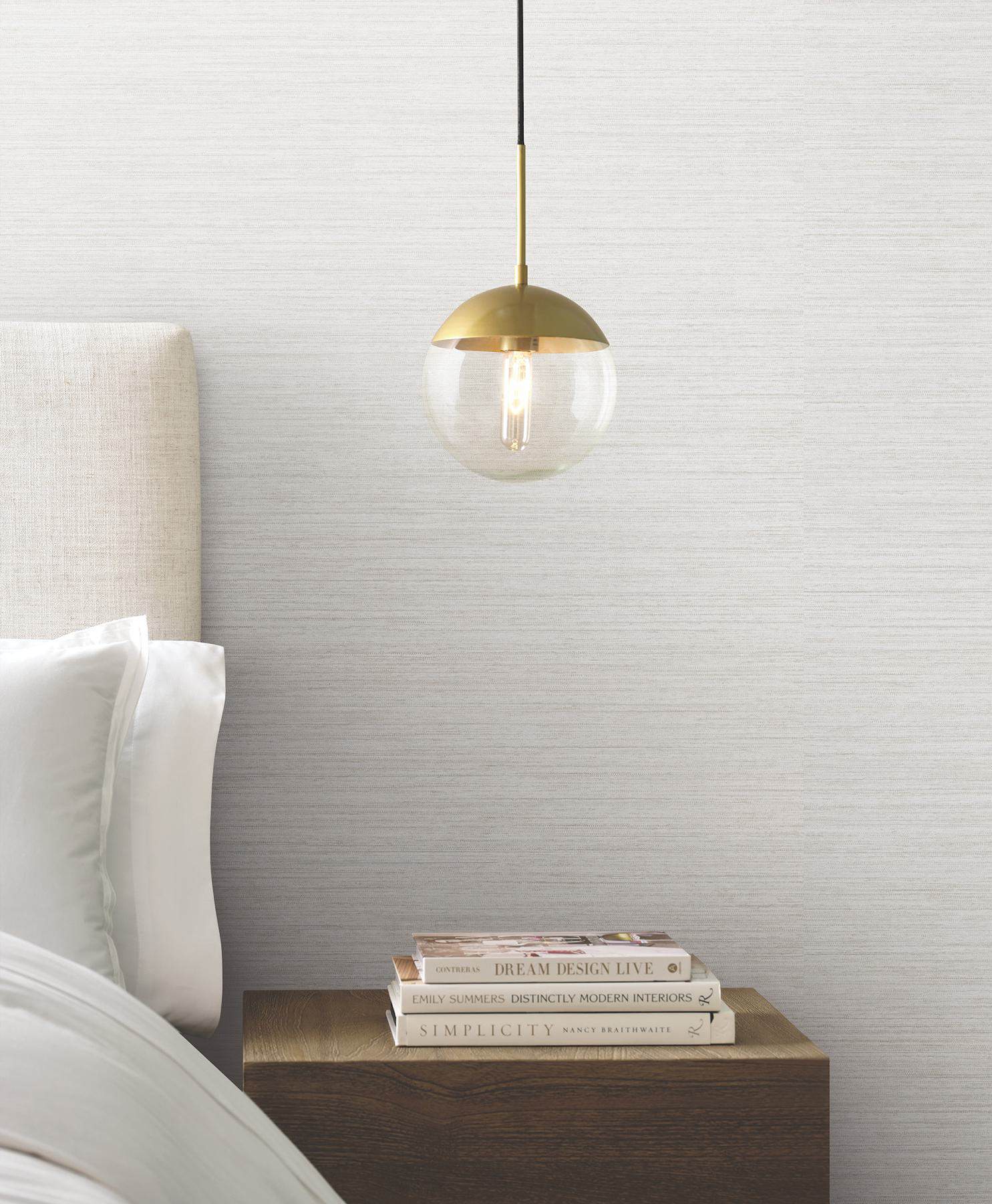 Nira White Fabric Weave Wallpaper