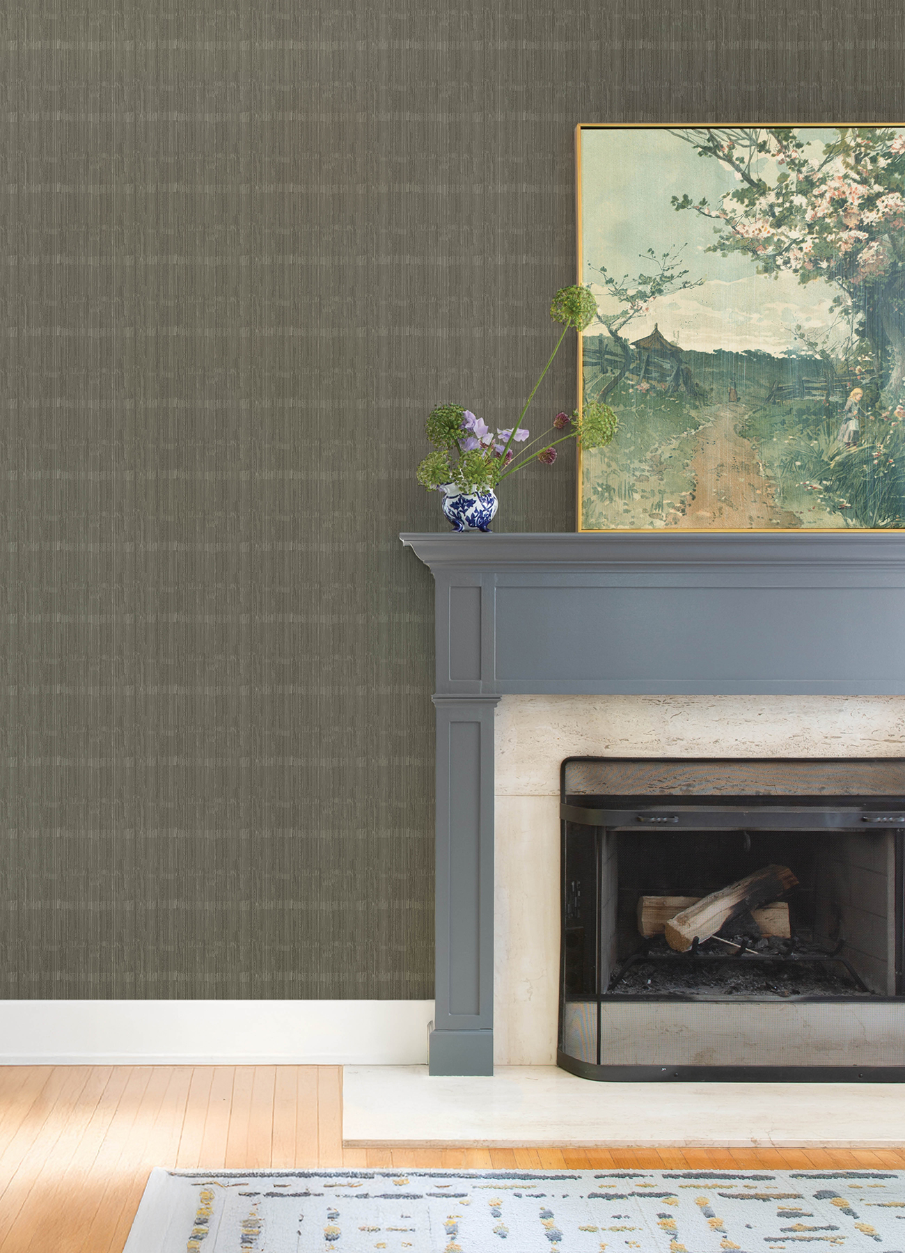 Somerset Stone Abstract Stripe Wallpaper