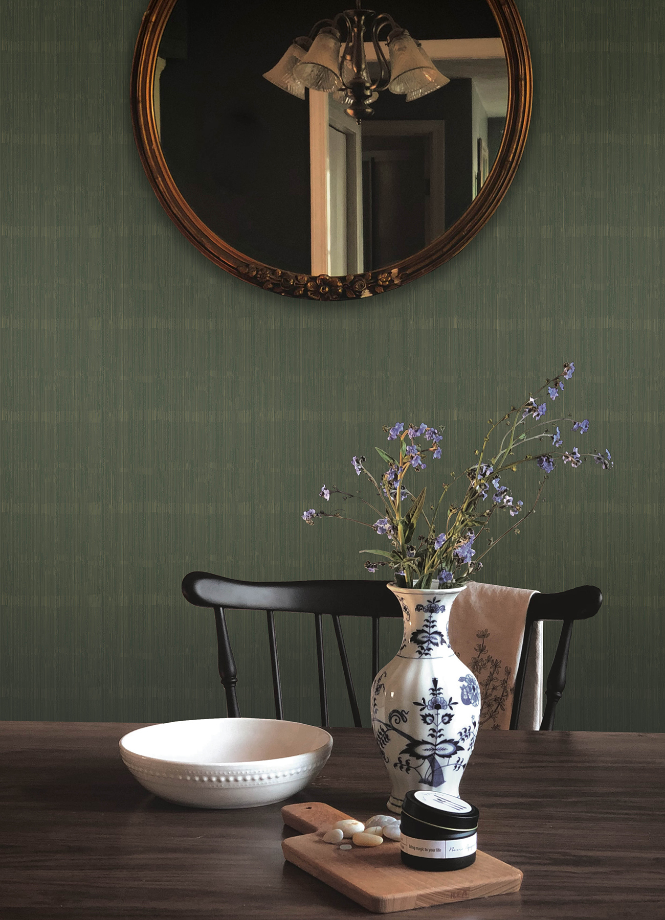 Somerset Evergreen Abstract Stripe Wallpaper