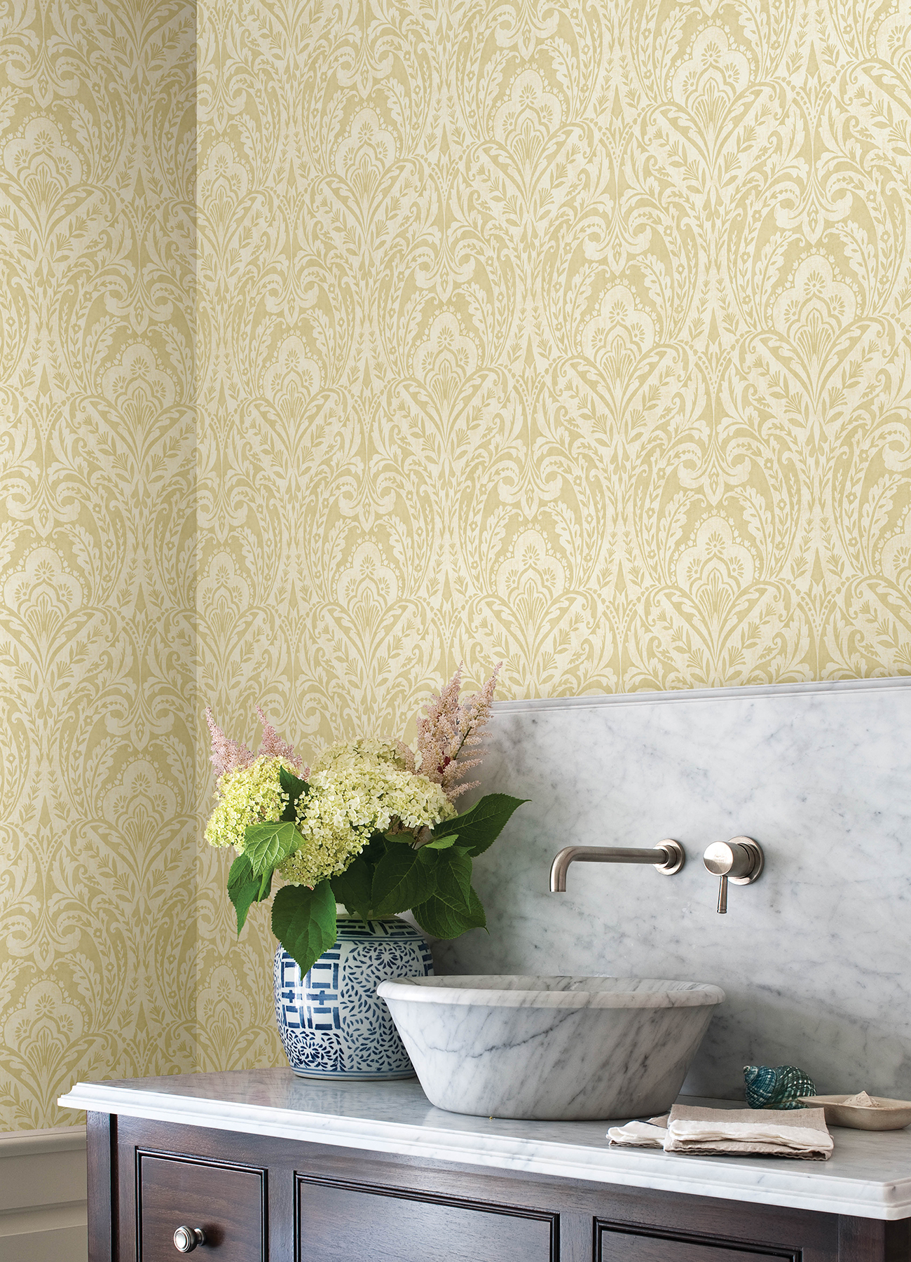 Berkshire Butter Damask Wallpaper