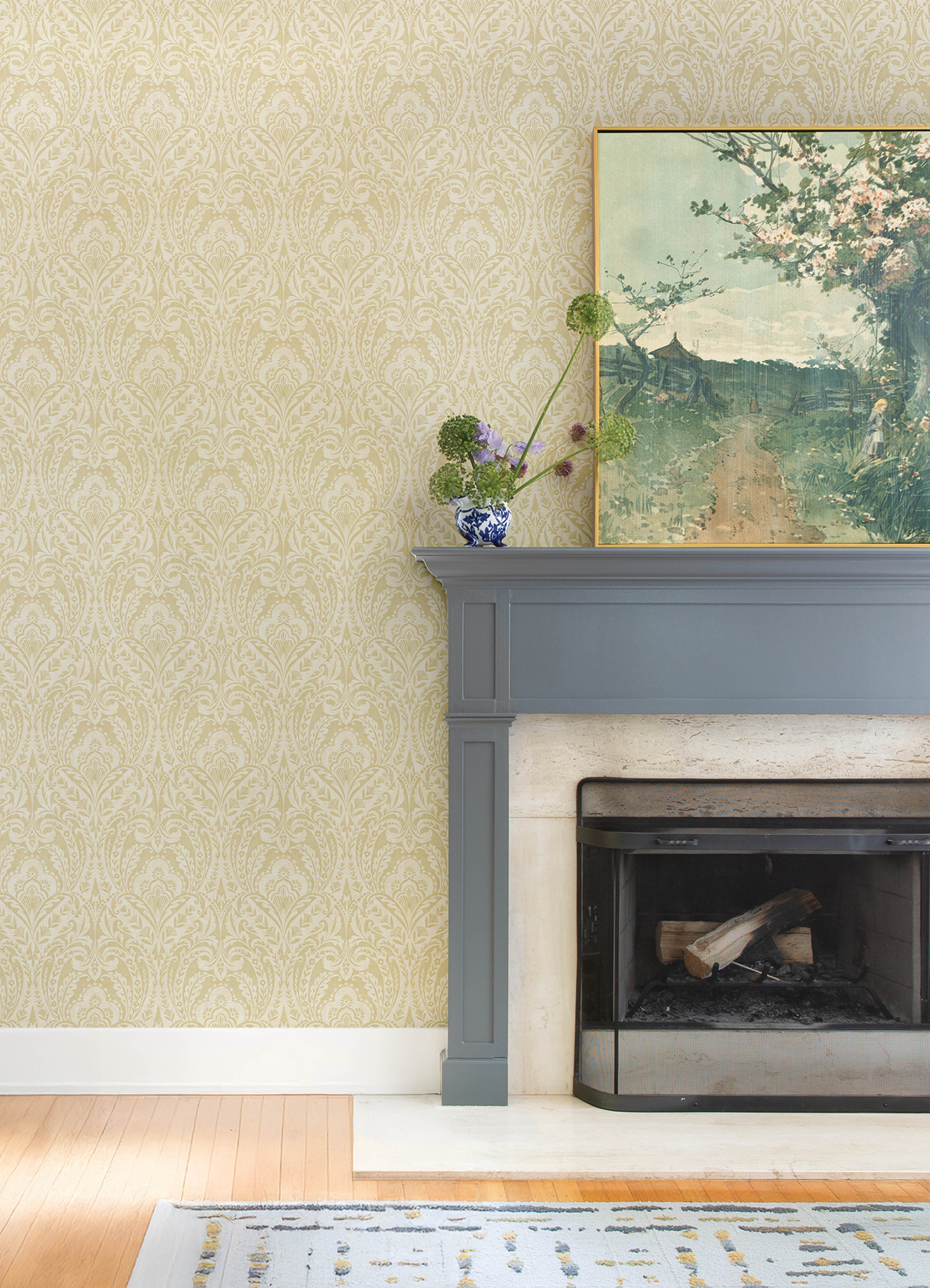 Berkshire Butter Damask Wallpaper