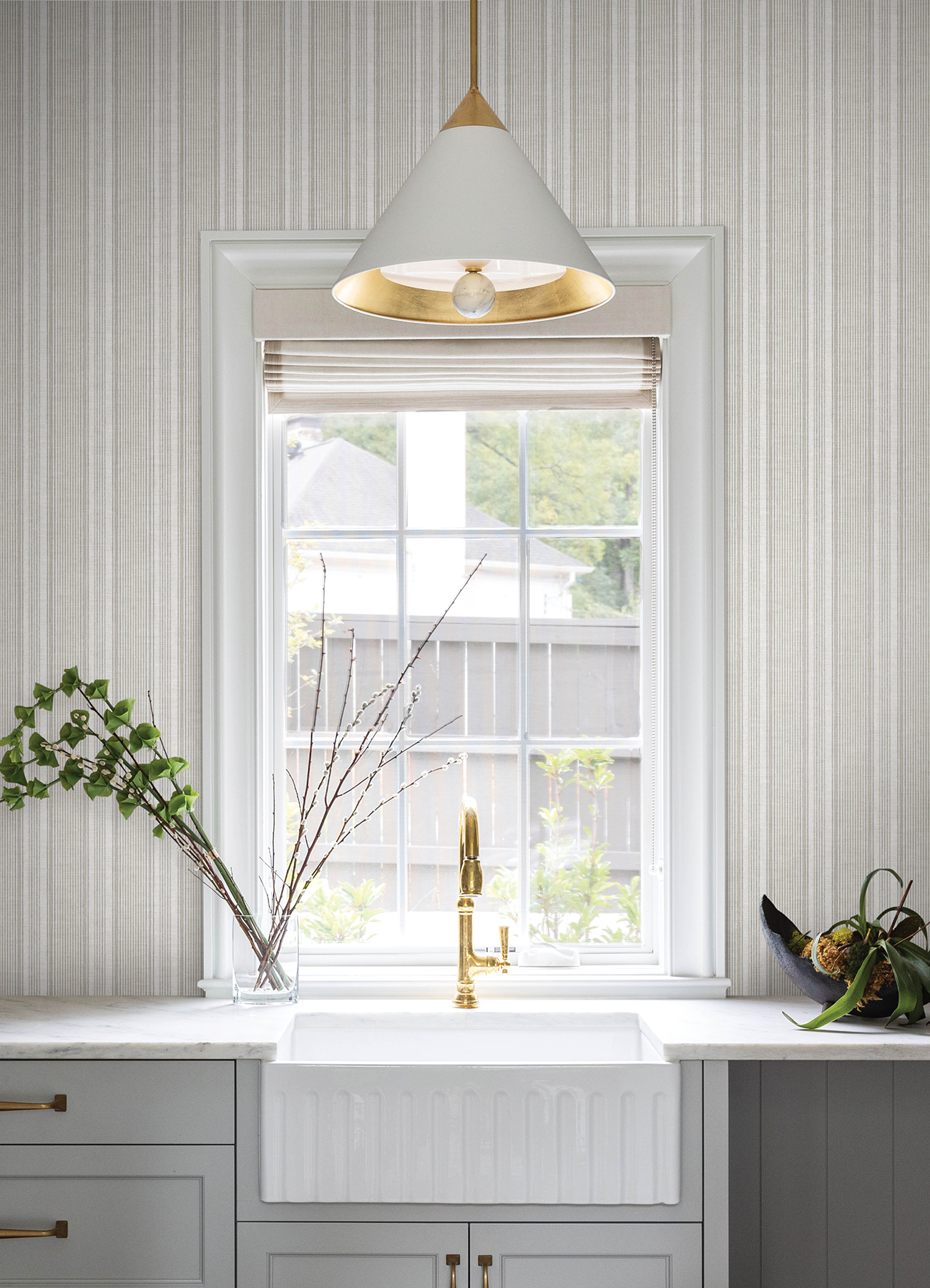 Ayanna Neutral Striped Wallpaper