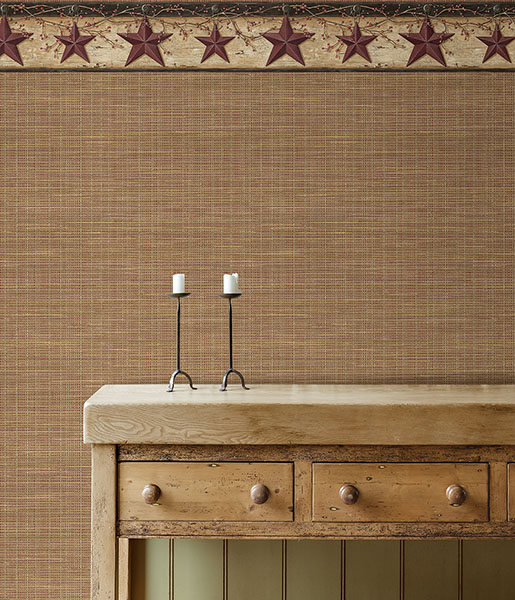 Kent Red Woven Wallpaper