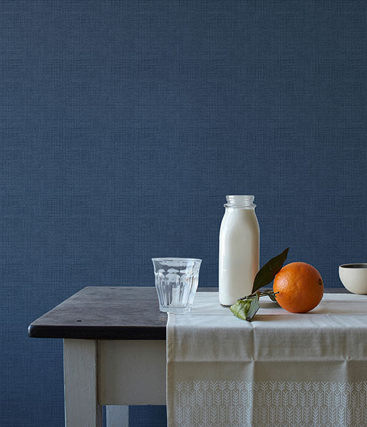 Nimmie Navy Basketweave Wallpaper