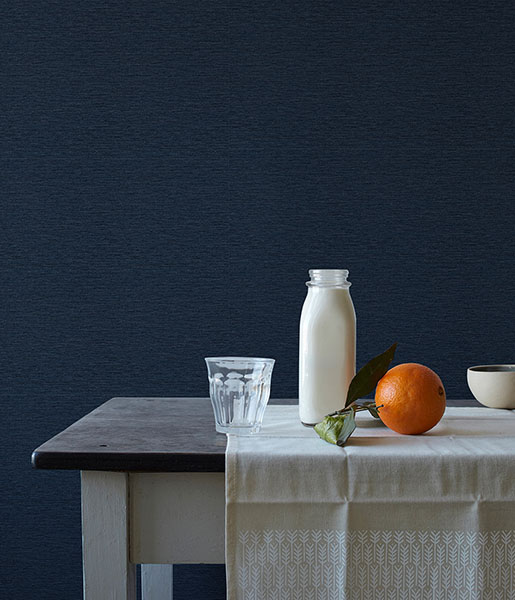 Gump Navy Faux Grasscloth Wallpaper
