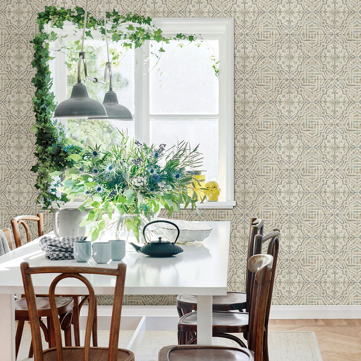 Sonoma Grey Spanish Tile Wallpaper