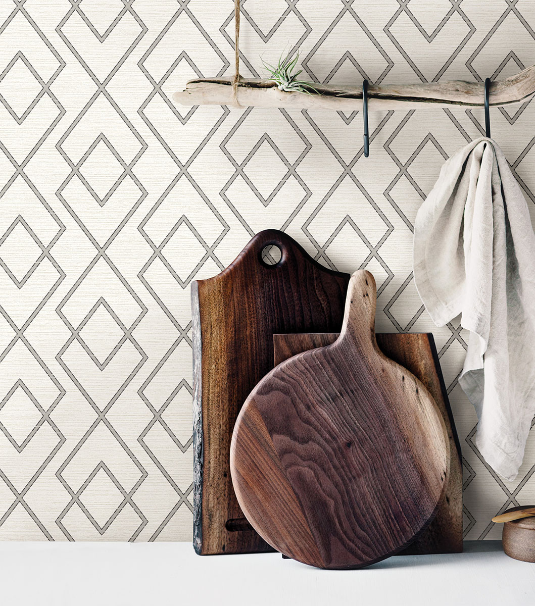 Blaze Grey Trellis Wallpaper