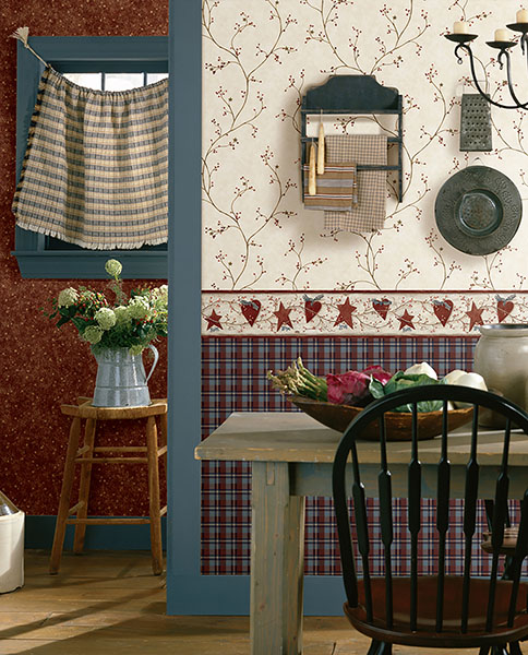 Justine Khaki Berry Trail Wallpaper