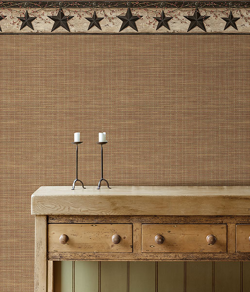Ennis Charcoal Rustic Barn Star Border