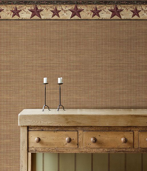 Ennis Maroon Rustic Barn Star Border