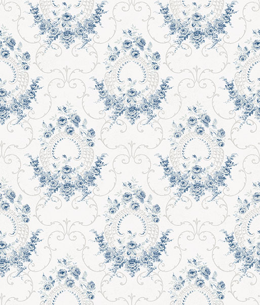 Georgiana Navy Tearose Wallpaper