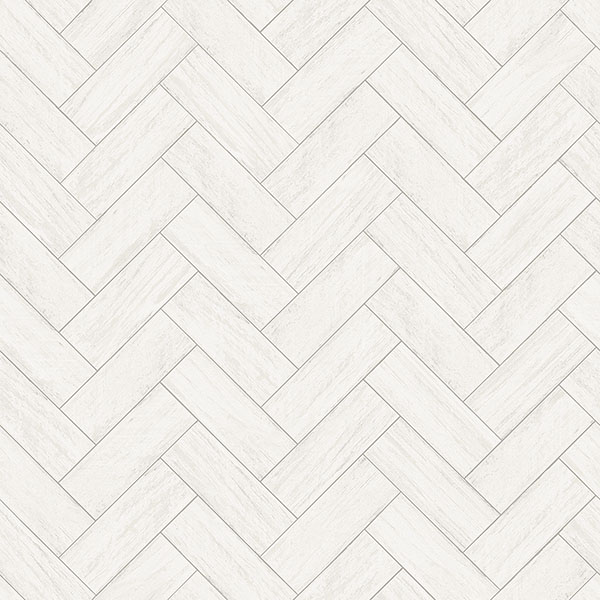 Kaliko White Wood Herringbone Wallpaper