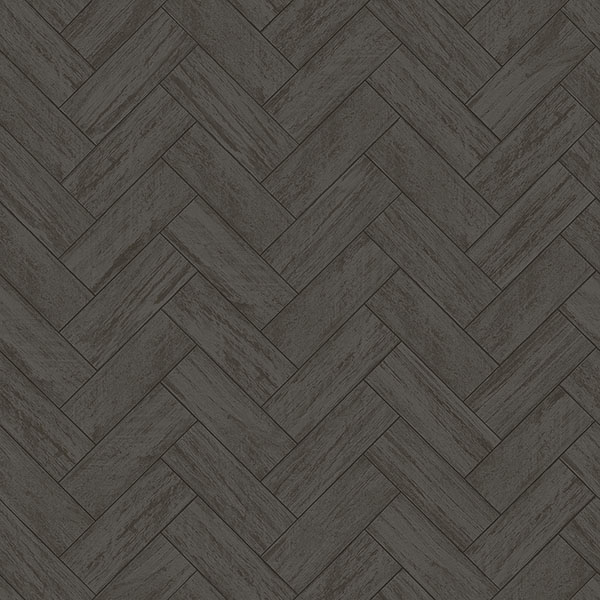 Kaliko Dark Grey Wood Herringbone Wallpaper