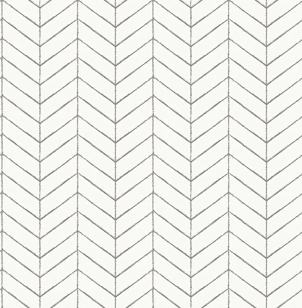 Bison Dark Grey Herringbone Wallpaper