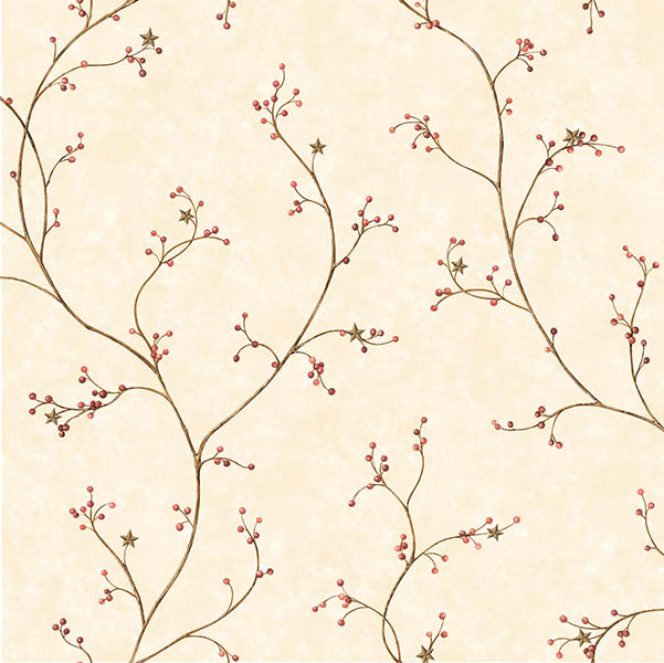 Justine Khaki Berry Trail Wallpaper