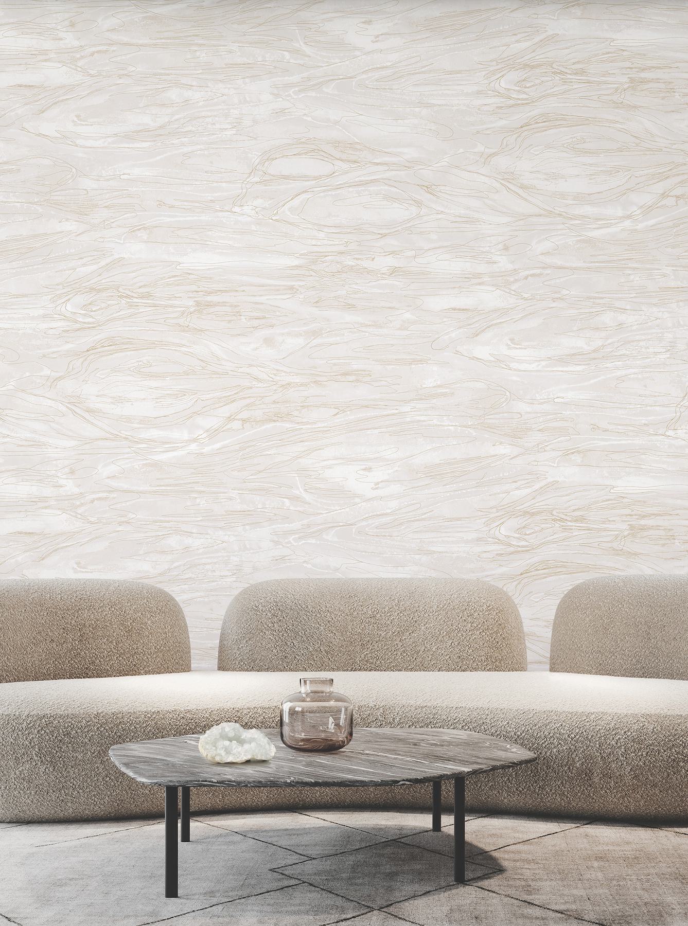 Nyla Silver Metallic Scribble Wallpaper