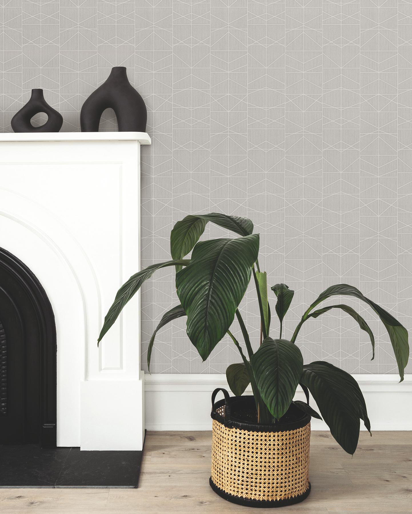 Braxton Grey Geometric Wallpaper