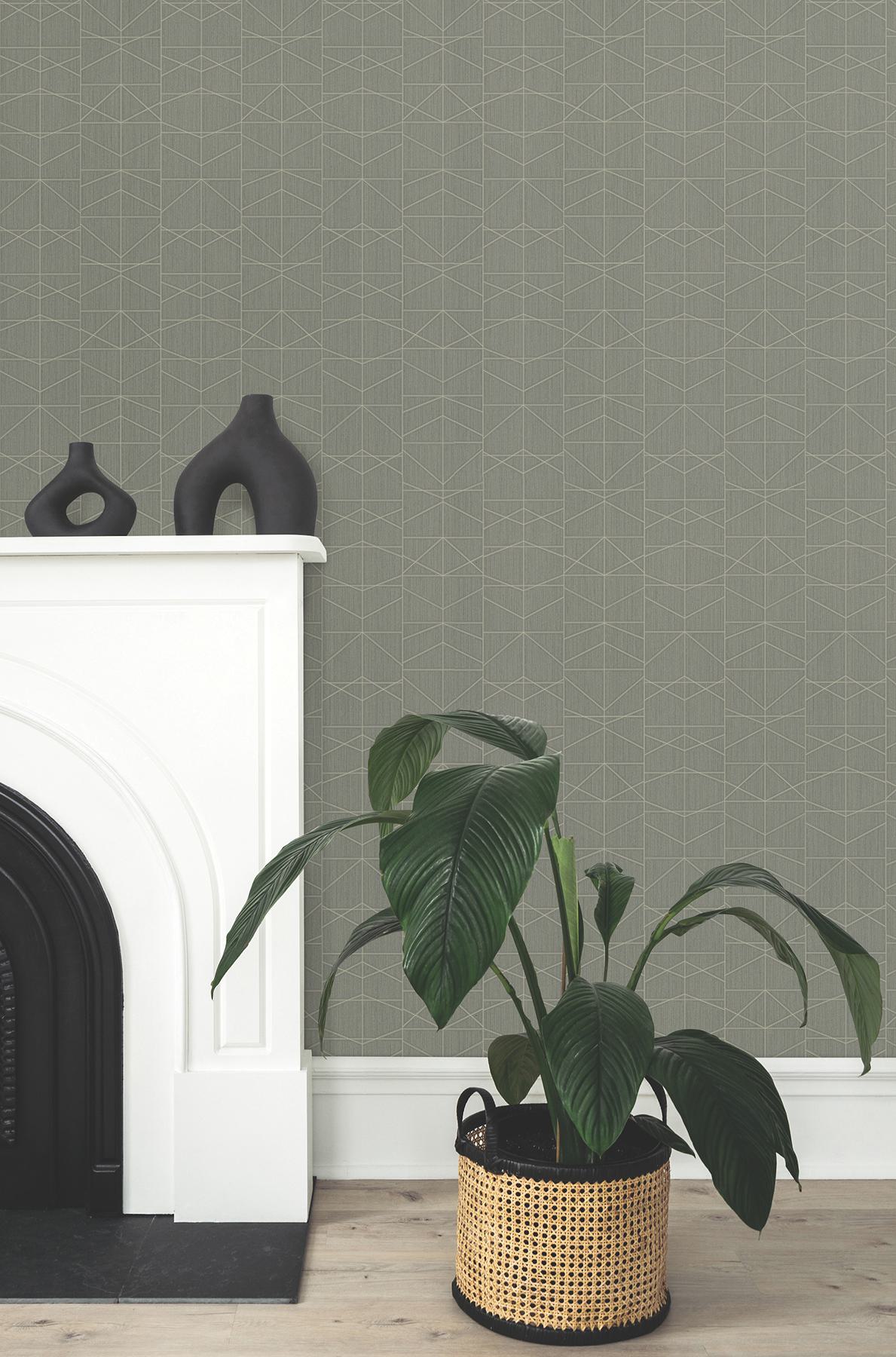 Braxton Olive Geometric Wallpaper
