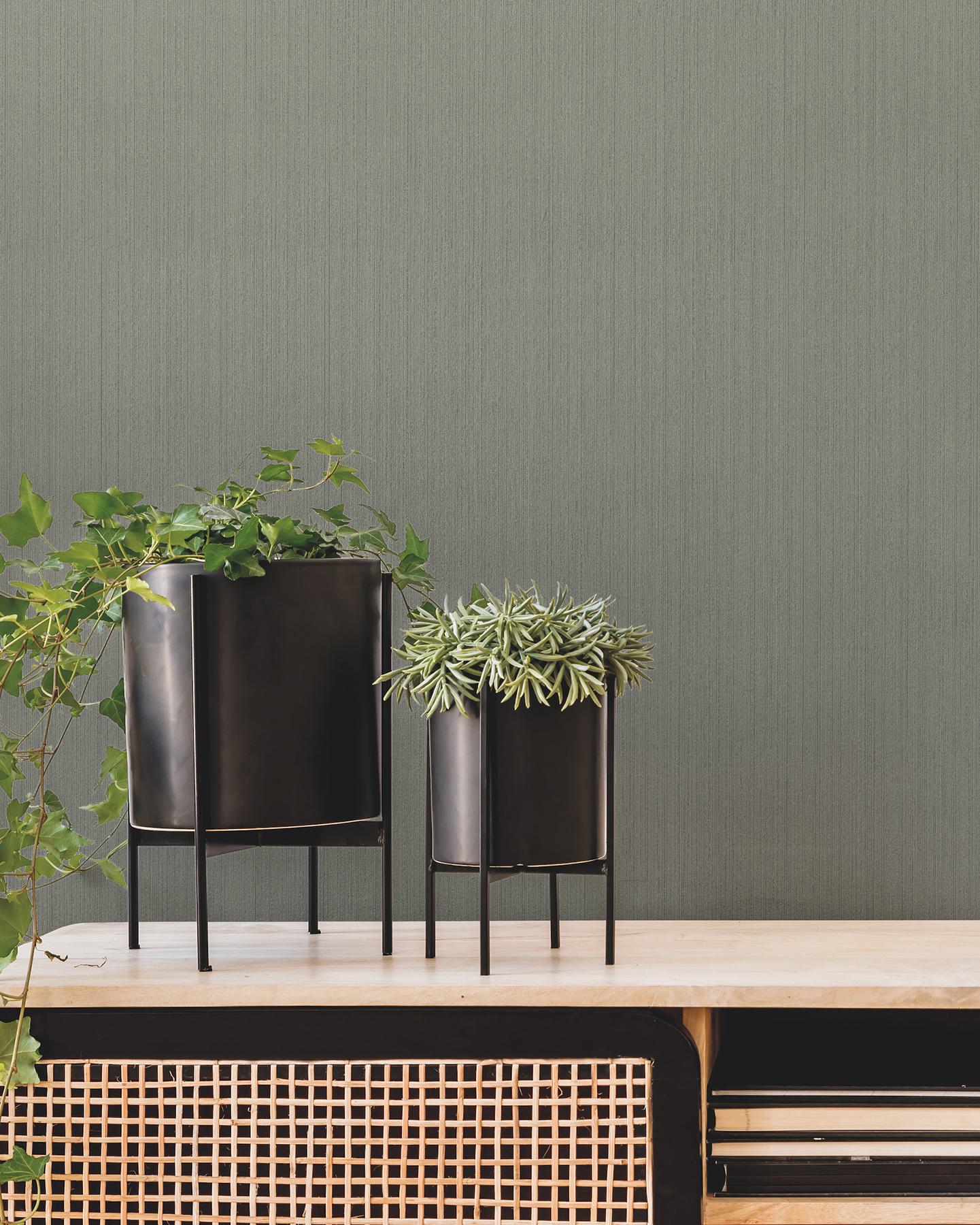 Warren Olive Striated Wallpaper