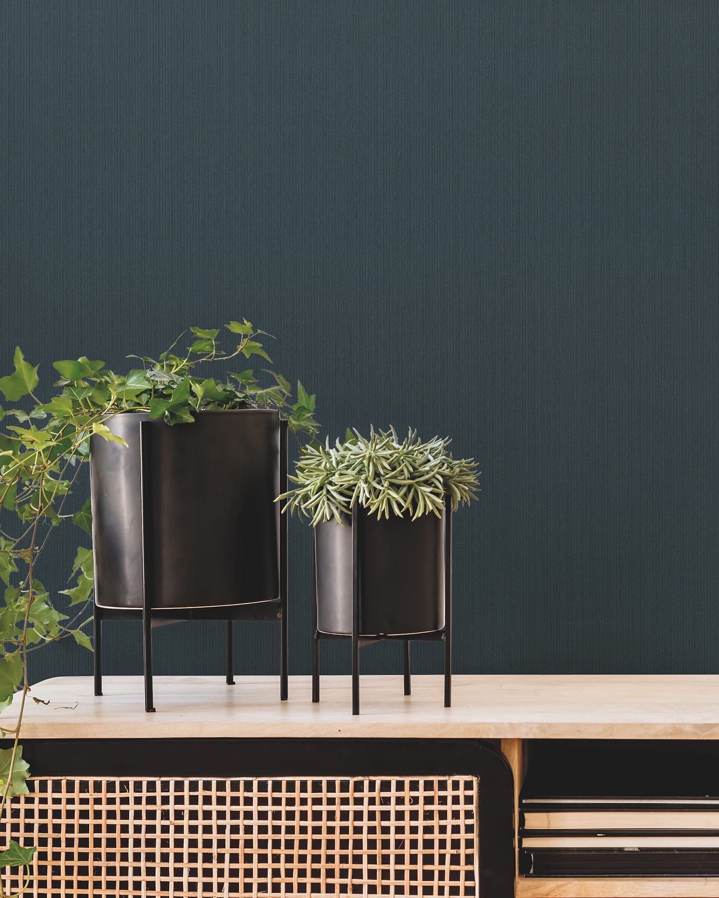 Warren Teal Striated Wallpaper