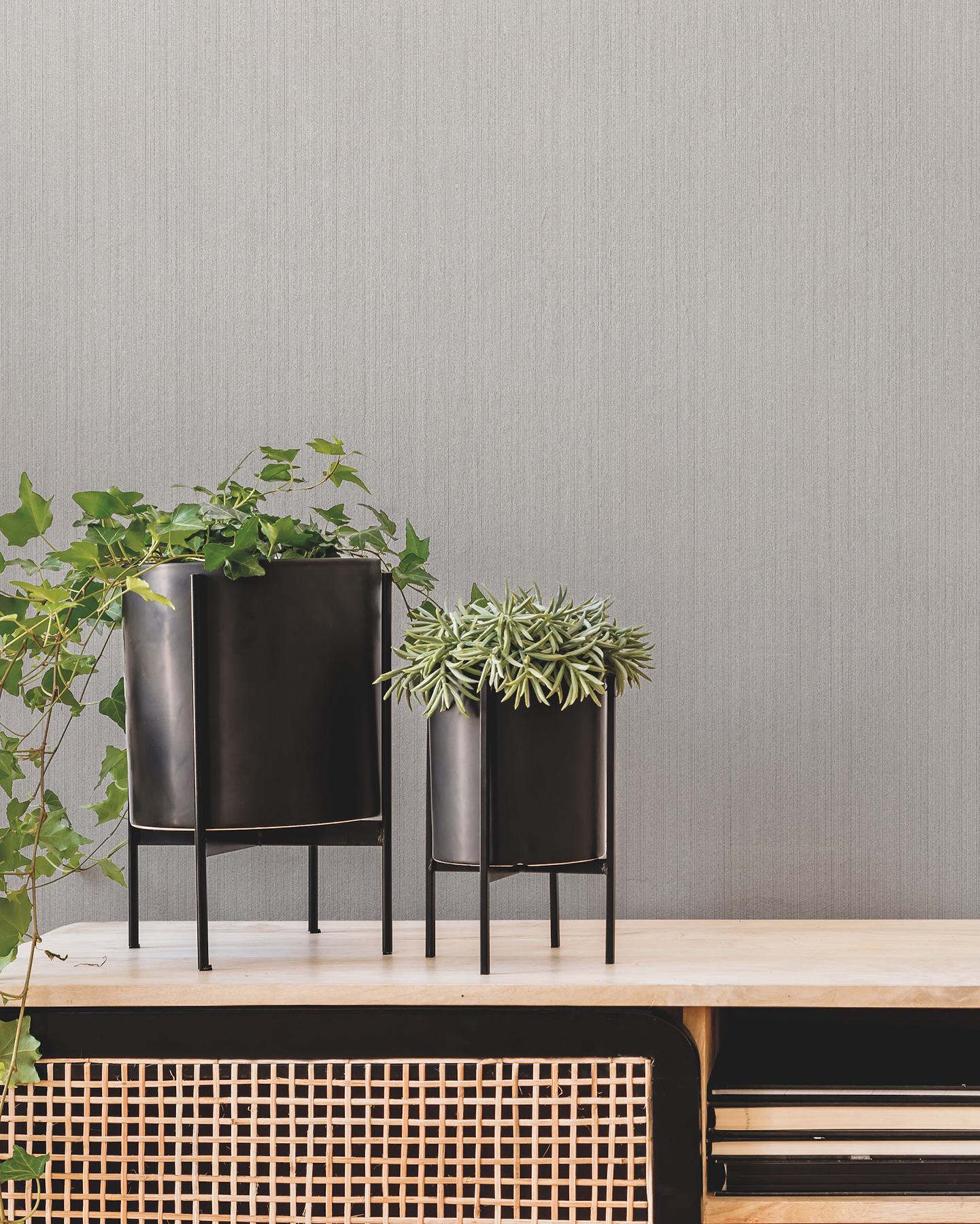 Warren Grey Striated Wallpaper