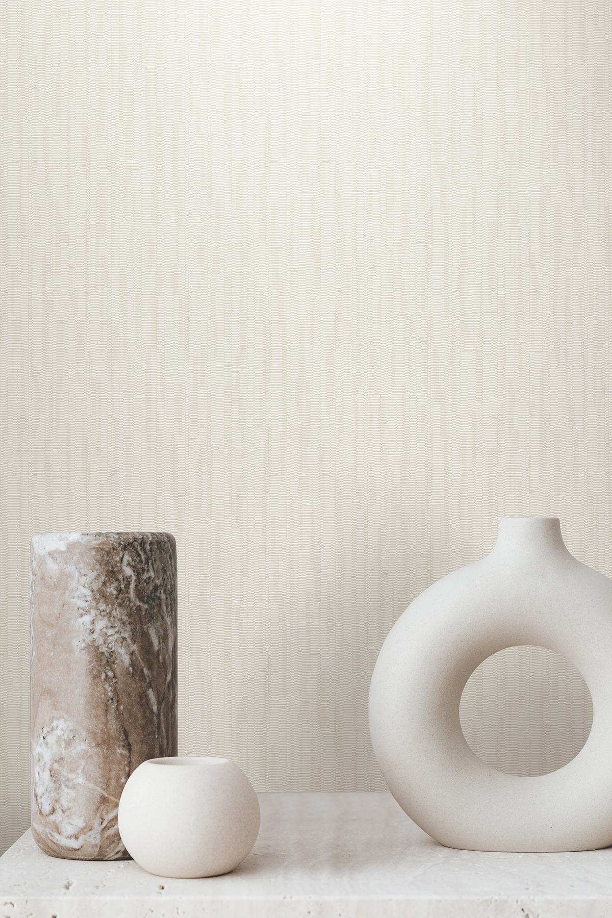 Orson Silver Ribbed Wallpaper