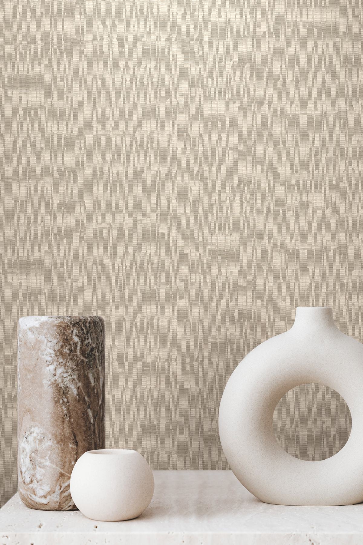 Orson Khaki Ribbed Wallpaper