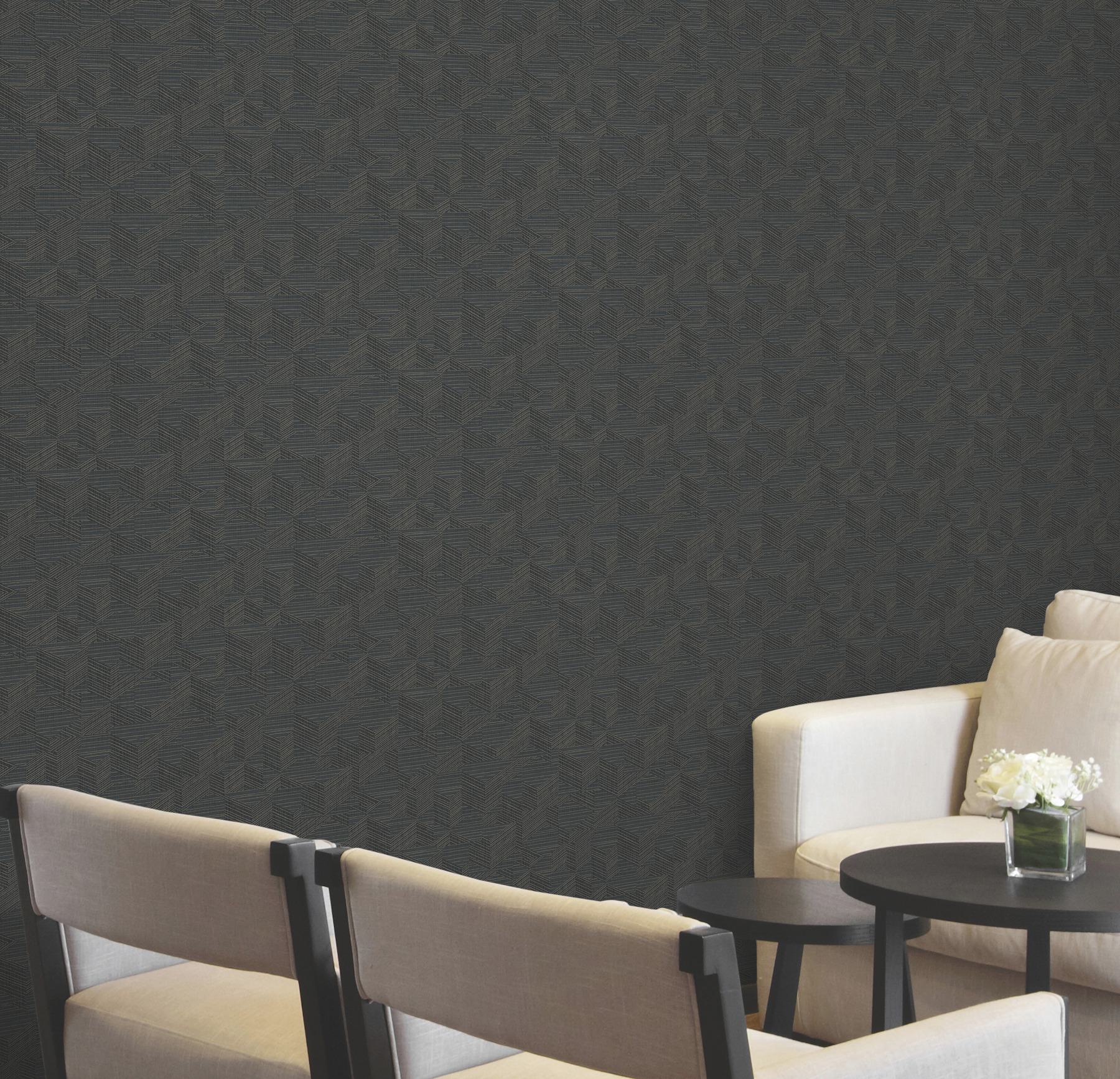Naila Denim Geo Weave Wallpaper