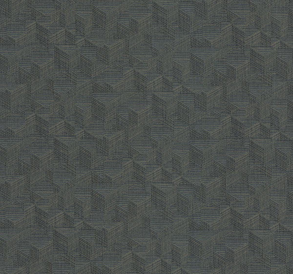Naila Denim Geo Weave Wallpaper