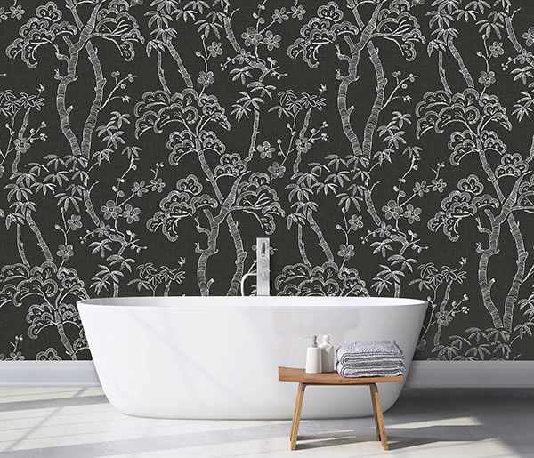 Storybook Forest Charcoal Grey Wall Mural