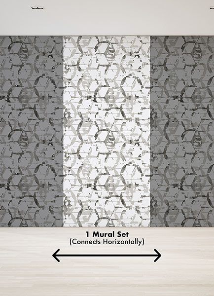 Hex-A-Gone Dove Grey Wall Mural