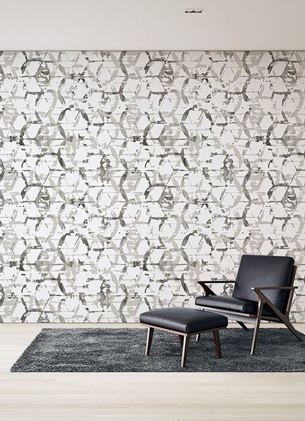 Hex-A-Gone Dove Grey Wall Mural