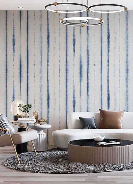 Hello Shibori Denim Blue Wall Mural