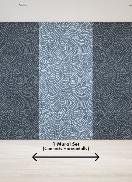 Waves Ocean Blue Wall Mural