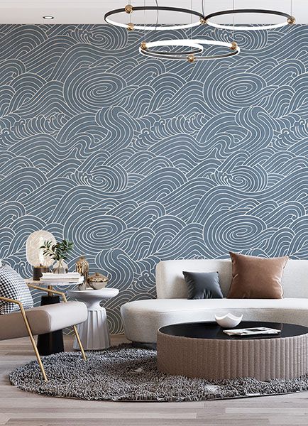 Waves Ocean Blue Wall Mural