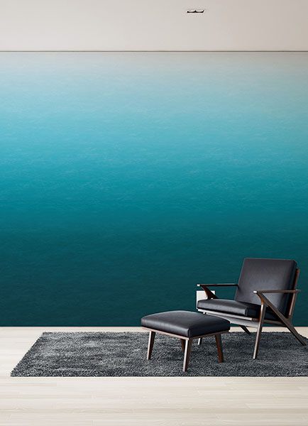 Caribbean Sea Teal Blue Ombre Wall Mural