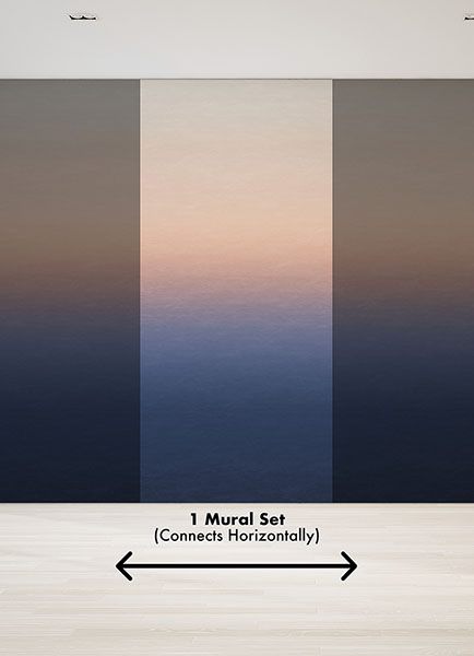 Sunrise Orange & Blue Ombre Wall Mural