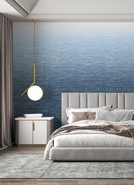Into the Deep Dark Blue Ombre Wall Mural