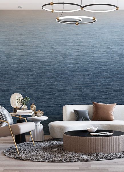 Into the Deep Dark Blue Ombre Wall Mural