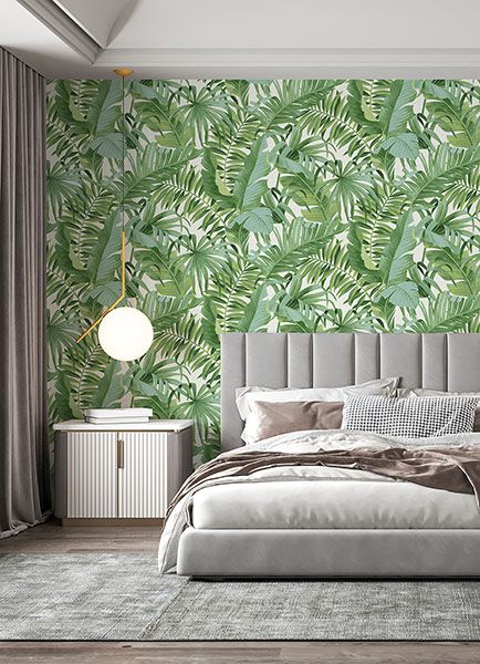 Tropical Palm Leaf Green Wall Mural