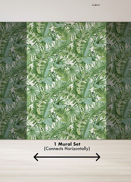 Tropical Palm Leaf Green Wall Mural