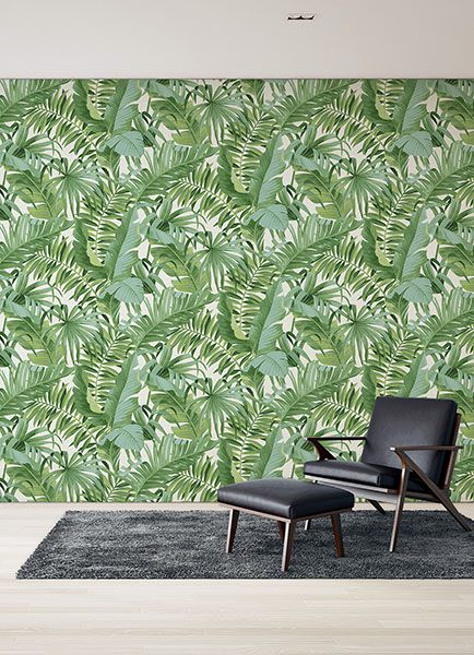 Tropical Palm Leaf Green Wall Mural