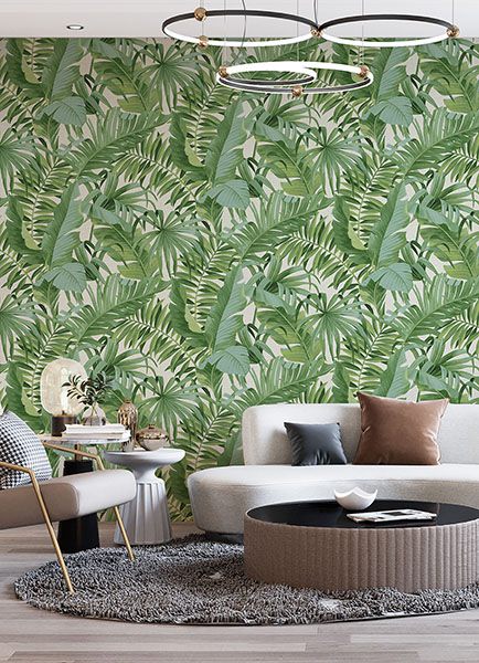Tropical Palm Leaf Green Wall Mural