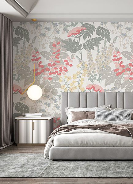 Pink Paradise Pink & Dove Grey Wall Mural