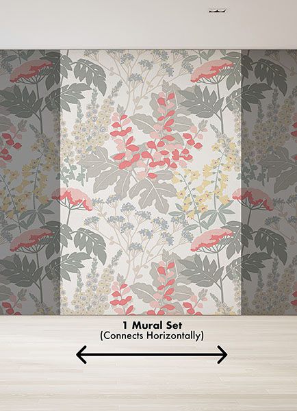 Pink Paradise Pink & Dove Grey Wall Mural