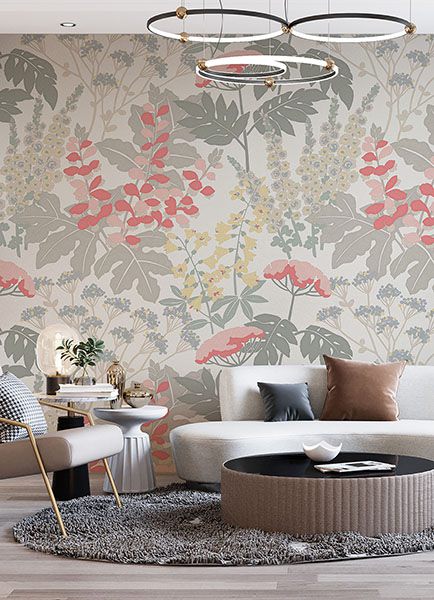 Pink Paradise Pink & Dove Grey Wall Mural