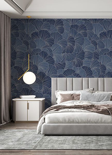 Petals Royal Blue Wall Mural
