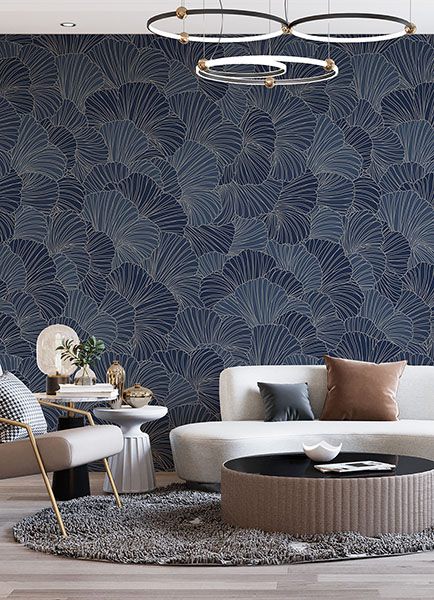 Petals Royal Blue Wall Mural