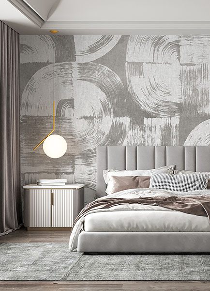 Brushstrokes Dove Grey Wall Mural