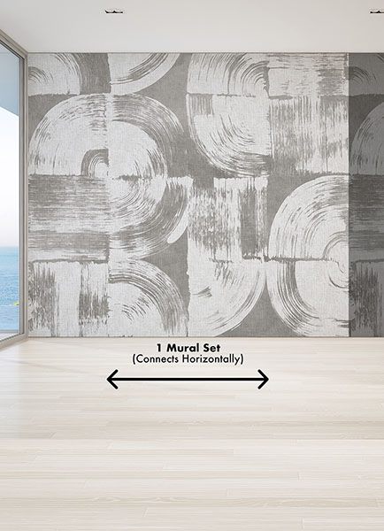 Brushstrokes Dove Grey Wall Mural